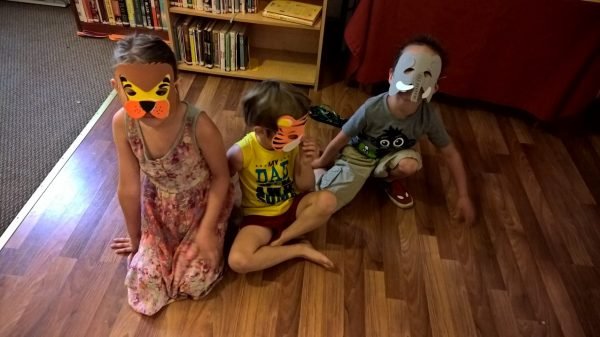 Kids pretending in a play